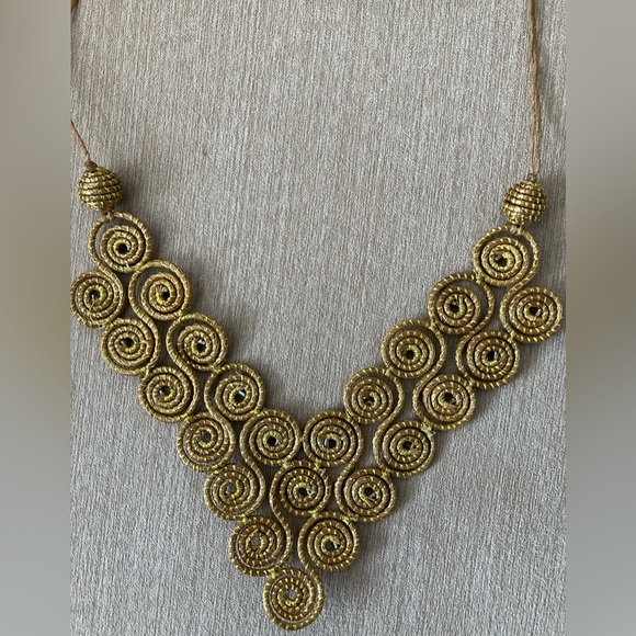 Unique Brazilian Golden Grass Necklace - Picture 1 of 5